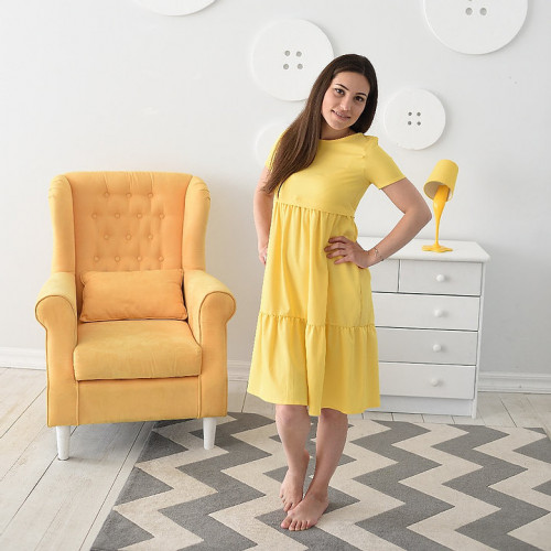 Платье для беременных и кормящих мам HIGH HEELS MOM «Ассоль» (размер L, жёлтый)