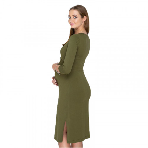 Платье для беременных и кормящих ЮЛА МАМА Pam (размер XS, оливковый)