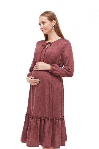Платье для беременных и кормящих ЮЛА МАМА Monice (размер S, бордовый)