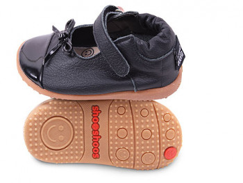 Детские туфли из натуральной кожи SHOOSHOOS SMY5 Black Bow Smiley (размер 6)