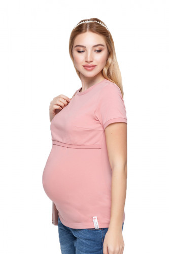 Футболка для беременных и кормящих ЮЛА МАМА Margo (размер L, розовый)
