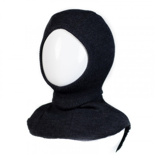 Термошапка-шлем из шерсти мериноса MAM ManyMonths (размер 110-122/128, чёрный)