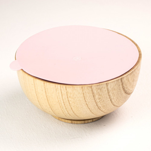 Деревянная миска с розовой присоской SLINGOPARK (светлый)