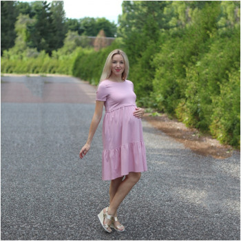 Платье для беременных и кормящих мам HIGH HEELS MOM «Ассоль» (размер S, светло-розовый)