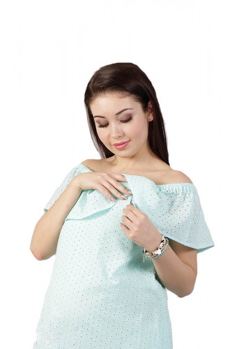 Платье для беременных и кормящих ЮЛА МАМА Elezevin (размер L, бирюзовый)