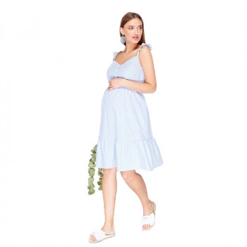 Сарафан для беременных и кормящих ЮЛА МАМА Nora (размер XL, голубой)