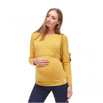 Лонгслив для беременных и кормящих ЮЛА МАМА Margerie (размер S, жёлтый)