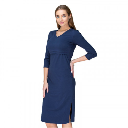 Платье для беременных и кормящих ЮЛА МАМА Pam (размер M, синий)