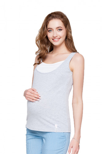 Майка для беременных и кормящих ЮЛА МАМА Tilla (размер M, серый)