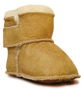 Детские ботинки на овчине HOPPEDIZ (размер 16-17, бежевый)