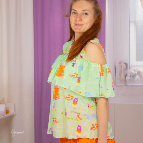 Блуза для беременных и кормящих HIGH HEELS MOM «Мама» (one size, зелёный)