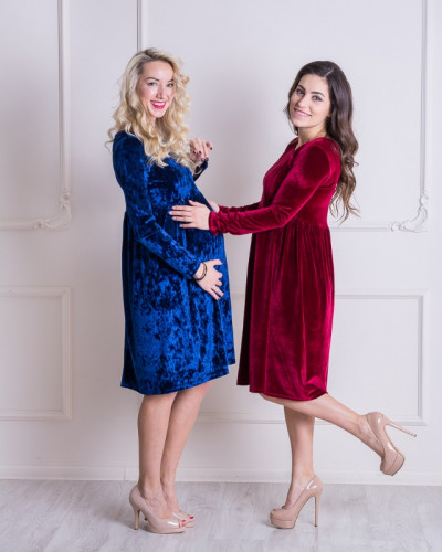 Платье для беременных и кормящих мам HIGH HEELS MOM Baby-Doll (размер M/L, синий)