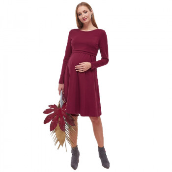 Платье для беременных и кормящих ЮЛА МАМА Olivia (размер XL, бордовый)
