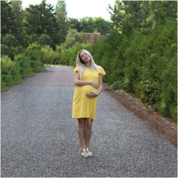 Платье для беременных и кормящих мам HIGH HEELS MOM «Бабочка» (размер S/M, жёлтый)