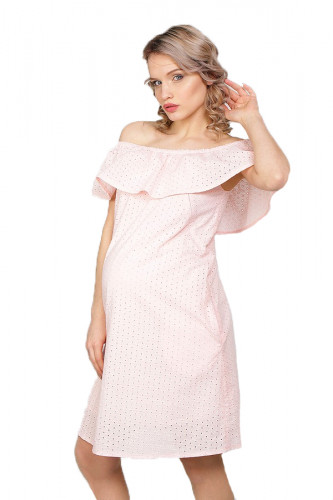Платье для беременных и кормящих ЮЛА МАМА Elezevin (размер XL, розовый)