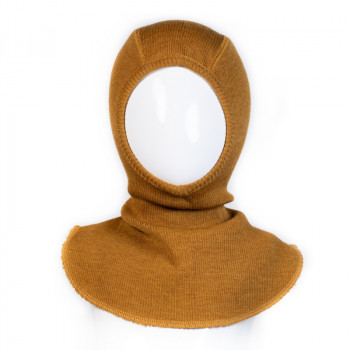 Термошапка-шлем из шерсти мериноса MAM ManyMonths (размер 62-80/86, горчичный)