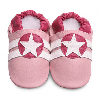 Детские мокасины из натуральной кожи SHOOSHOOS Pink Sport Star