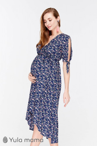 Платье для беременных и кормящих ЮЛА МАМА Sharlen (размер M, синий)