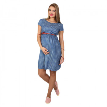 Платье для беременных и кормящих ЮЛА МАМА Celena (размер M, тёмно-синий в звёзды)