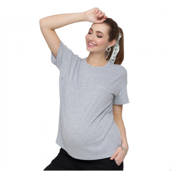 Футболка для беременных и кормящих ЮЛА МАМА Goldie (размер XL, серый)