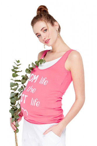 Майка для беременных и кормящих ЮЛА МАМА Karina (размер L, розовый)