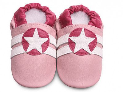 Детские мокасины из натуральной кожи SHOOSHOOS SPK44 Pink Sport Star  (размер L)