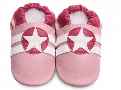 Детские мокасины из натуральной кожи SHOOSHOOS SPK44 Pink Sport Star  (размер L)