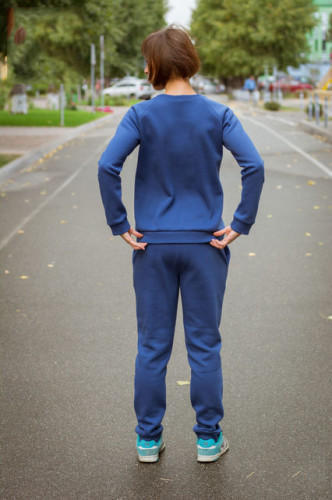 Спортивный утеплённый костюм для беременных и кормящих мам HIGH HEELS MOM (размер XL, синий)