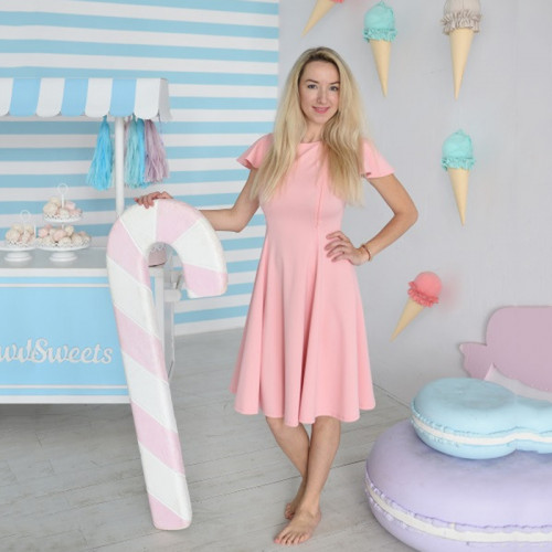 Платье Золушка для беременных и кормящих мам HIGH HEELS MOM (розовый, размер M/L)