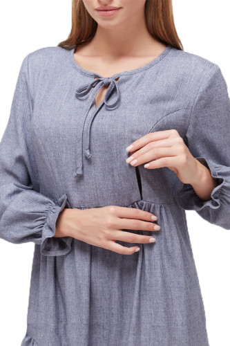 Платье для беременных и кормящих ЮЛА МАМА Jeslyn (размер L, серый)
