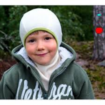 Термошапка-шлем из шерсти мериноса MAM ManyMonths (размер 110-122/128, натур с салатовой каймой)