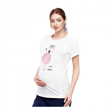 Футболка для беременных и кормящих ЮЛА МАМА Donna (размер XL, белый)