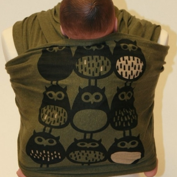 Трикотажный слинг-шарф MaM ECO Art Owls Green