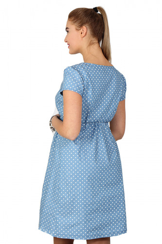 Платье для беременных и кормящих ЮЛА МАМА Celena (размер XL, голубой в сердечки)