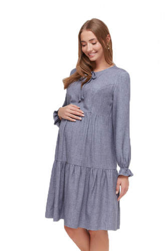 Платье для беременных и кормящих ЮЛА МАМА Jeslyn (размер M, серый)
