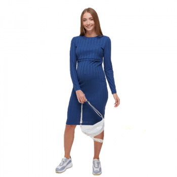 Платье для беременных и кормящих ЮЛА МАМА Gwen (размер L, синий)