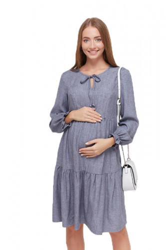 Платье для беременных и кормящих ЮЛА МАМА Jeslyn (размер L, серый)