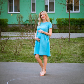 Платье для беременных и кормящих мам HIGH HEELS MOM (размер S/M, голубой)