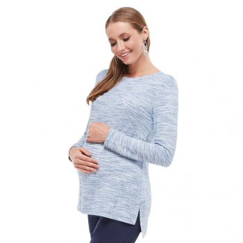Туника для беременных и кормящих мам ЮЛА МАМА Kim голубая
