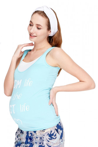 Майка для беременных и кормящих ЮЛА МАМА Karina (размер S, голубой)