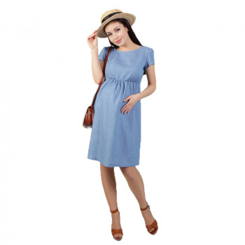 Платье для беременных и кормящих ЮЛА МАМА Celena (размер S, голубой в горошек)