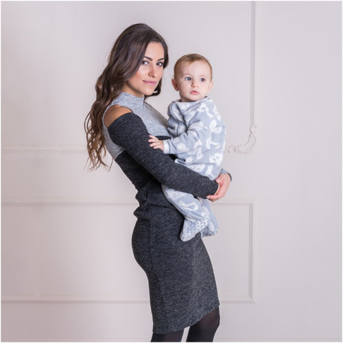 Платье футляр для беременных и кормящих мам HIGH HEELS MOM (размер XS, тёмно-серый)