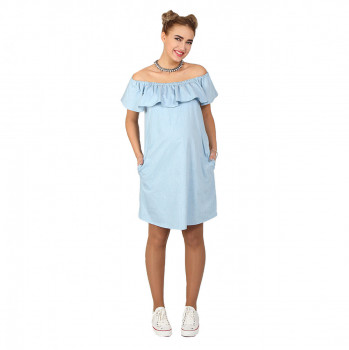 Платье для беременных и кормящих ЮЛА МАМА Chic (размер XL, голубой)